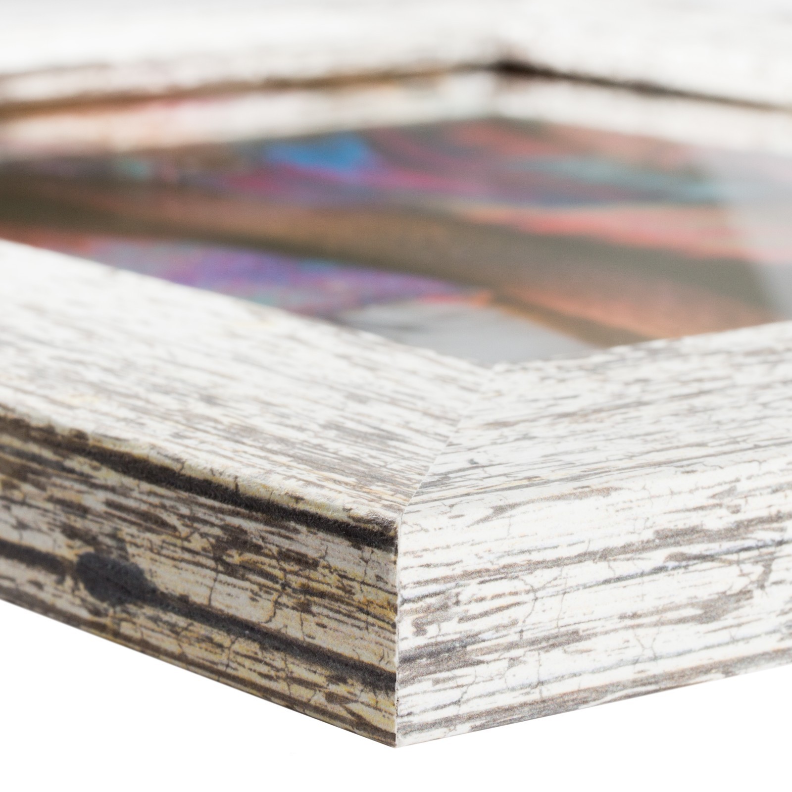 American Barn, 2&Prime; White Faux Barnwood Picture Frame With Single Mat