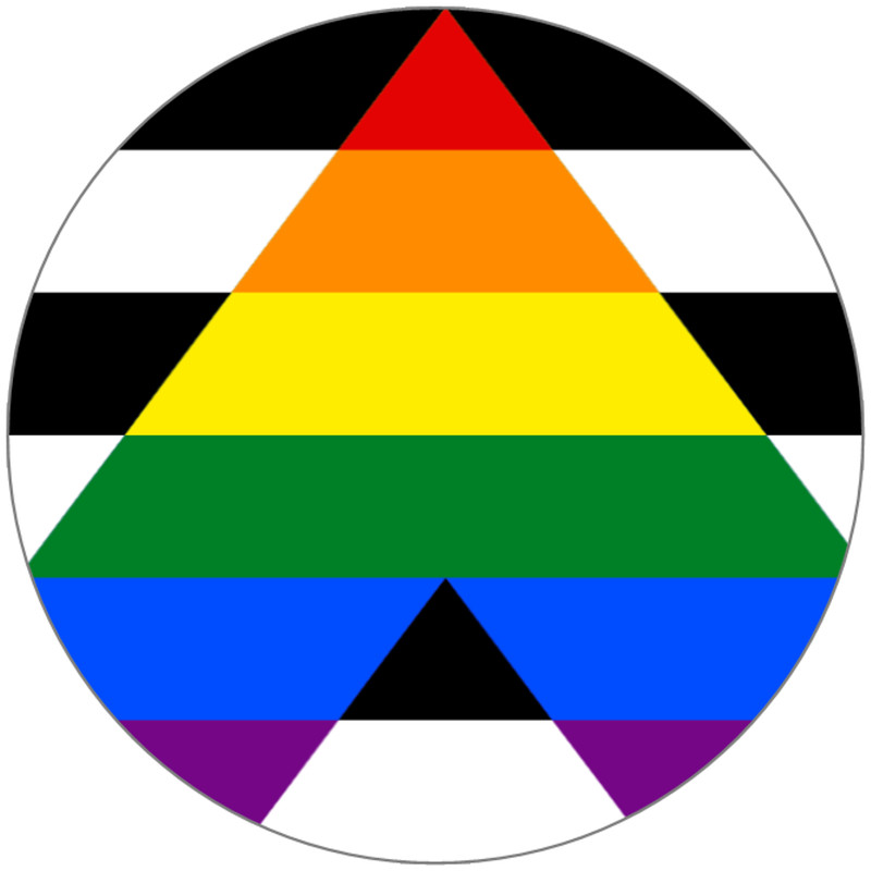Straight Ally Flag – 3 Inch Circle Sticker 3&Prime; x 3&Prime; – LGBTQ+ Support