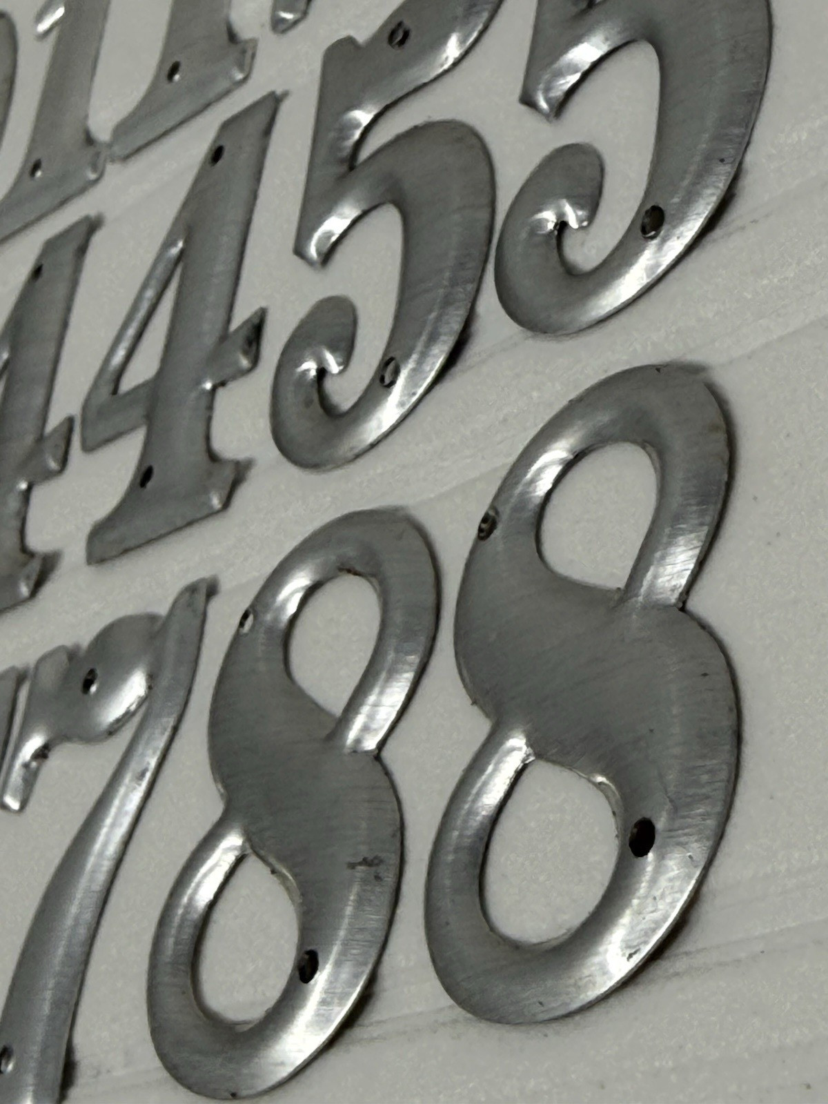 1.5 Inch Metal Raised Numbers for House Address Mailbox Locker Door w/ Holes