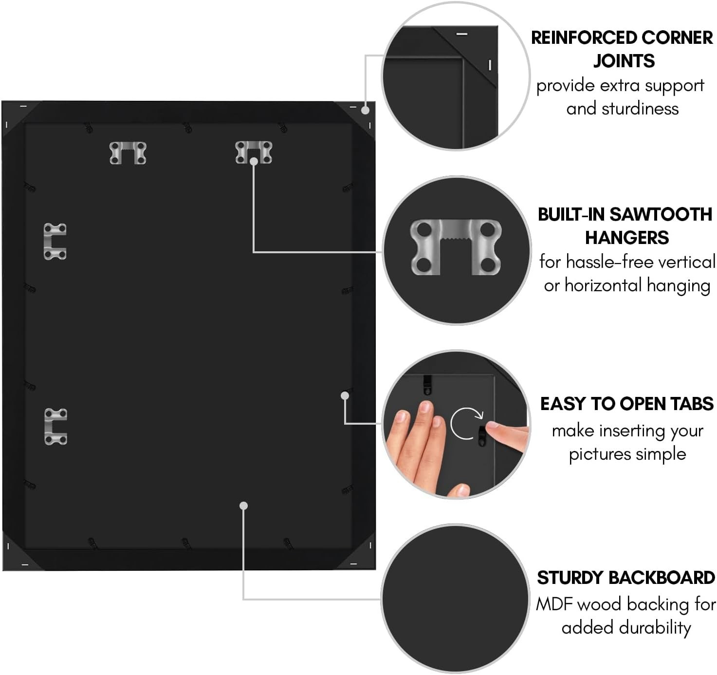 Versatile 18×24 Black Picture Frame – Horizontal or Vertical Wall Display