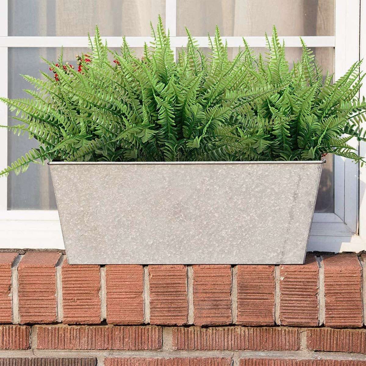 4X Artificial Fake Boston Fern Plants Bushes Artificial Ferns Outdoor Decor US