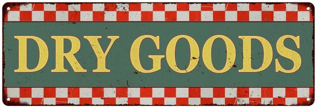 Dry Goods Checkerboard Country Style Vintage Metal Sign 106180075010