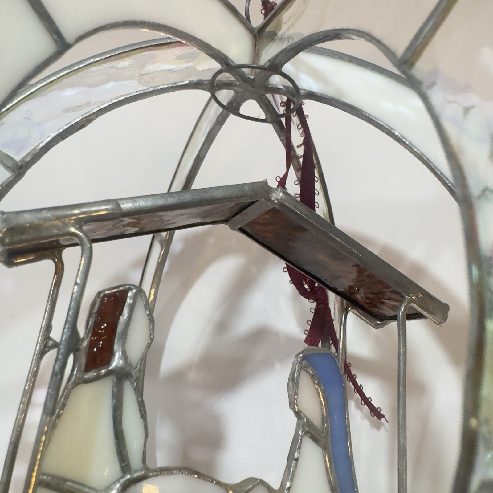 Stained Glass Nativity Circle 3D Suncatcher 7” Round Handmade Hanging Jesus Mary