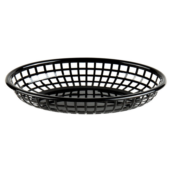 Choice 9 1/4x 5 3/4x 1 1/2&Prime; Oval Plastic Fast Food Basket 12/Pack (select color)
