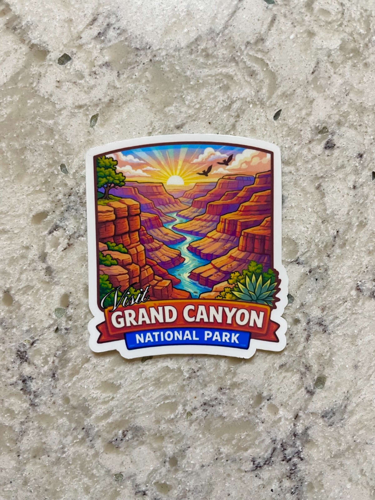 Grand Canyon Postcard Sticker l Gloss or Holographic Laminate l Waterproof Decal