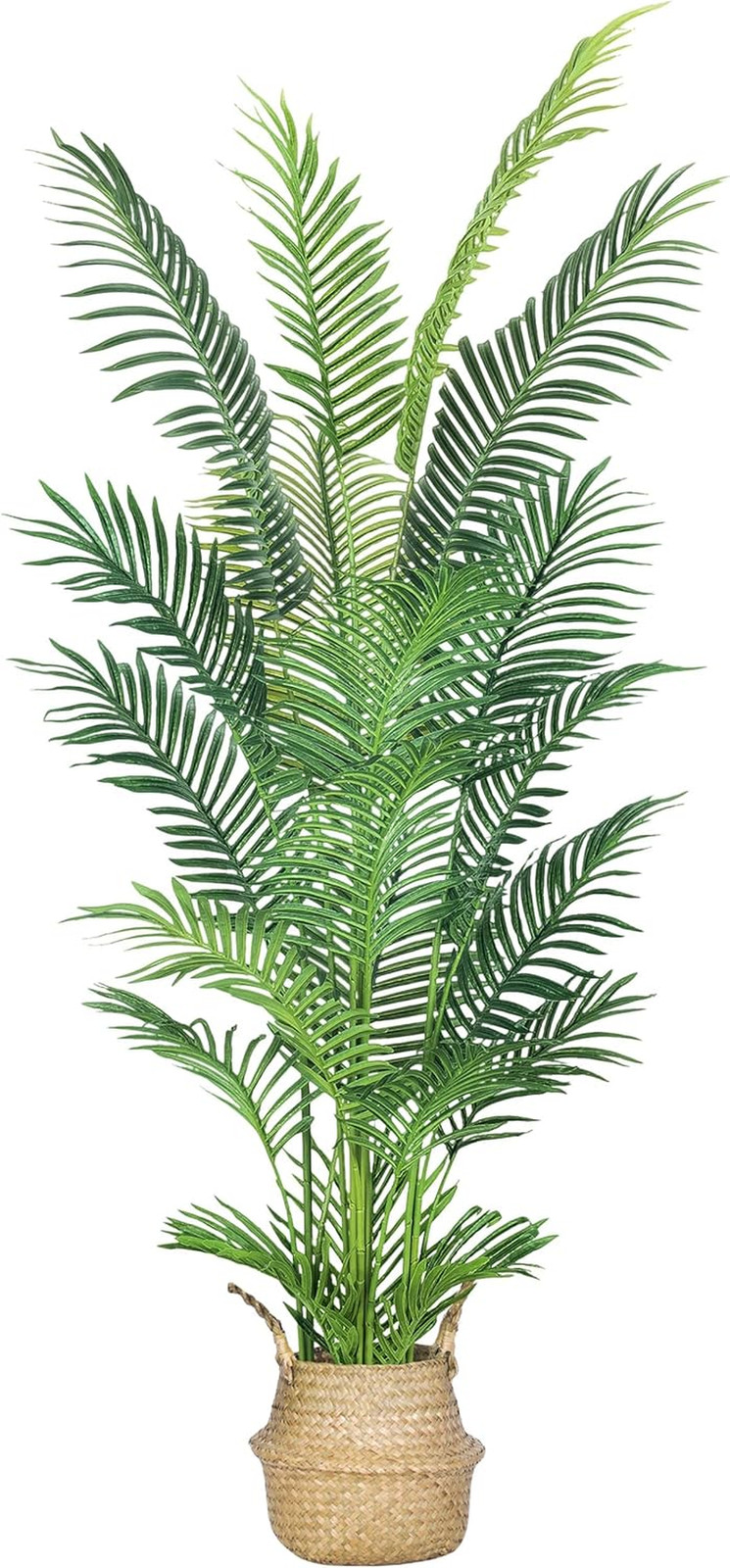 6FT Artificial Palm Tree,Faux Areca Palm Plant with Real Touch Leaves and Adjust