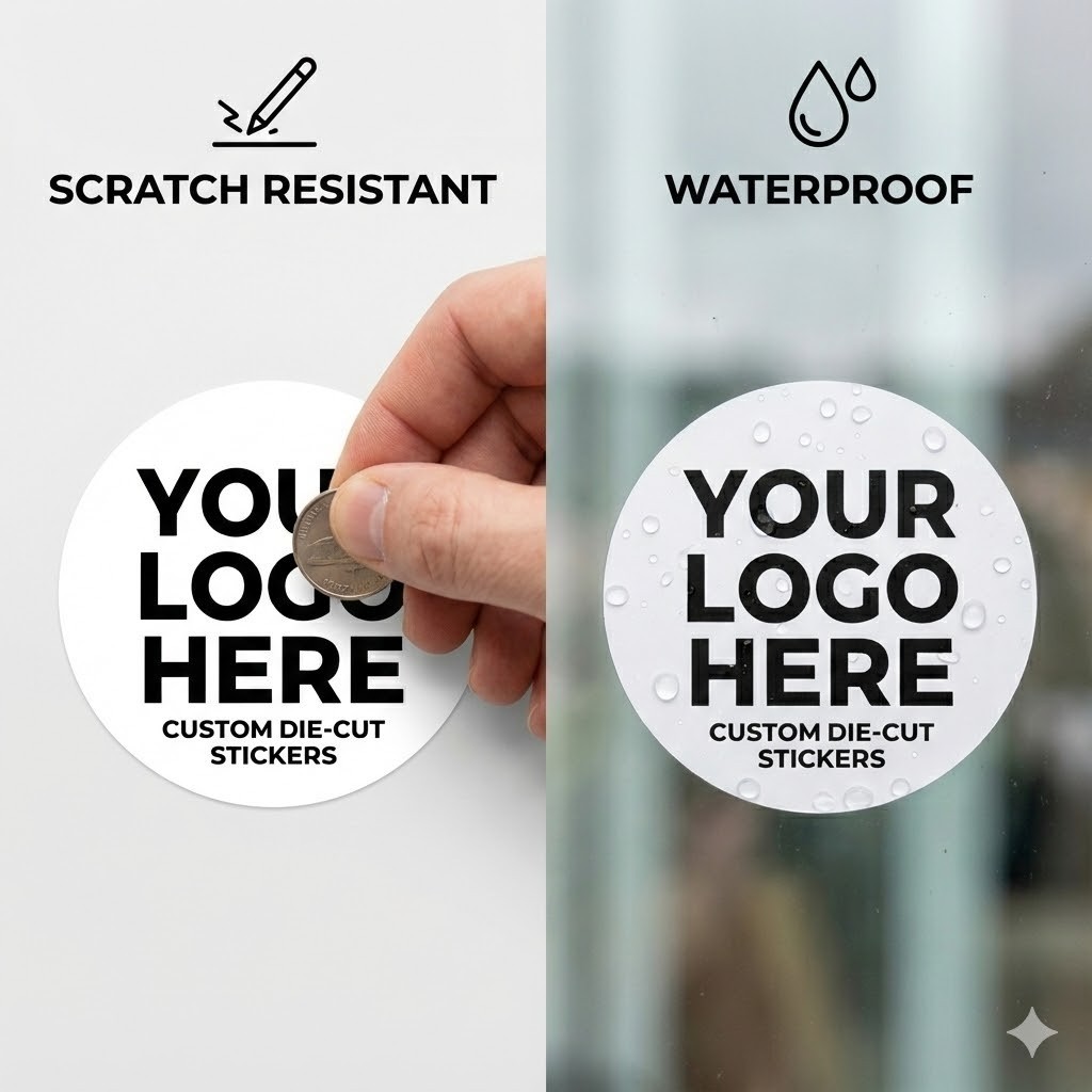 Custom Business Logo Stickers | Full Color Vinyl Waterproof 2&Prime;-20&Prime;