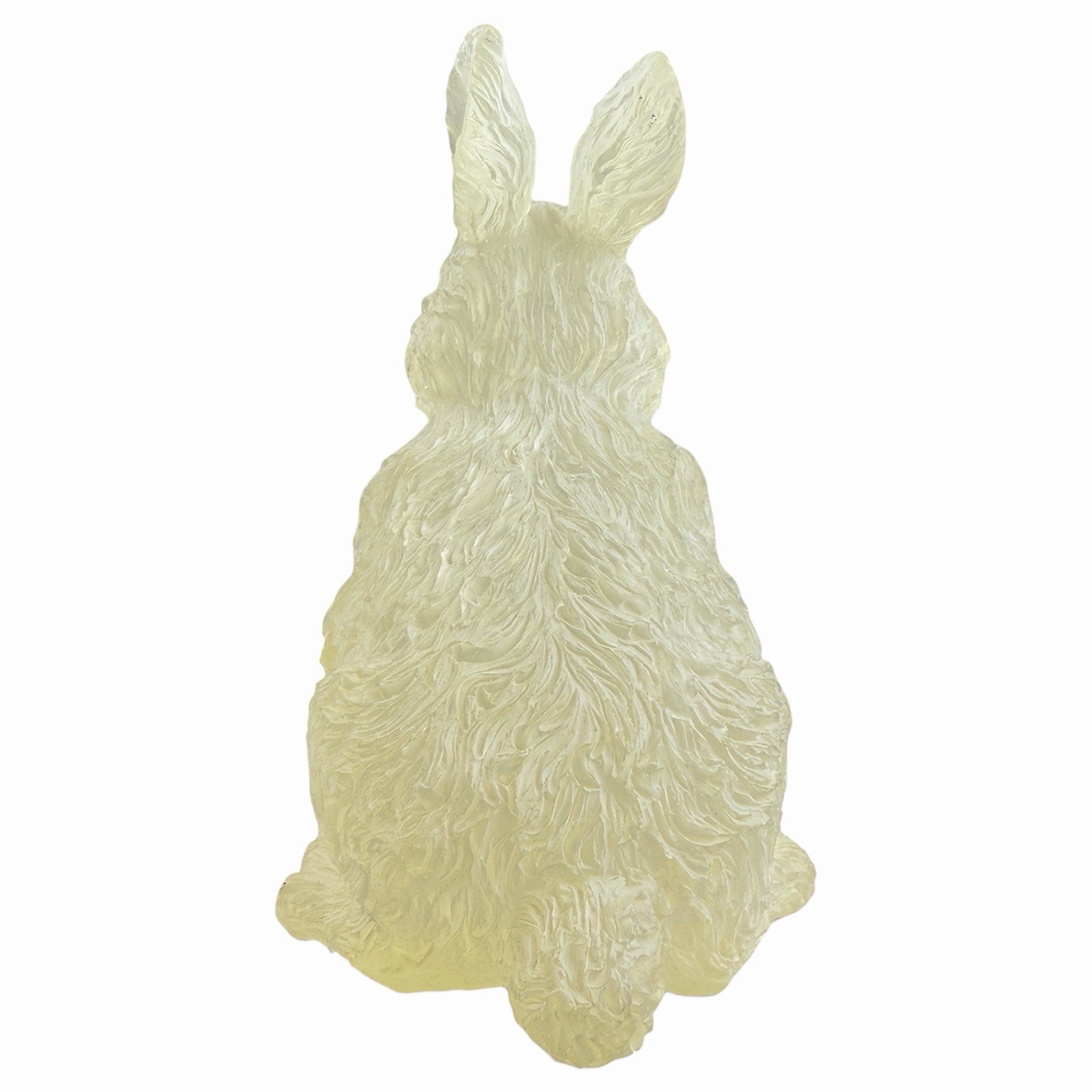 Vintage Glass Style Rabbit Figurine Resin Bunny Frosted Translucent Spring Decor