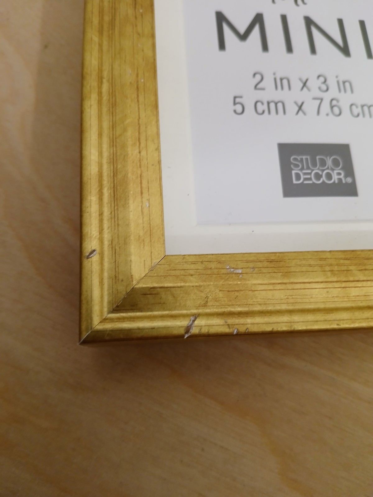 Set of 2 Studio Decor Gold Frames 3×4 or 2.5×3.5 Matted Mini Picture Frames