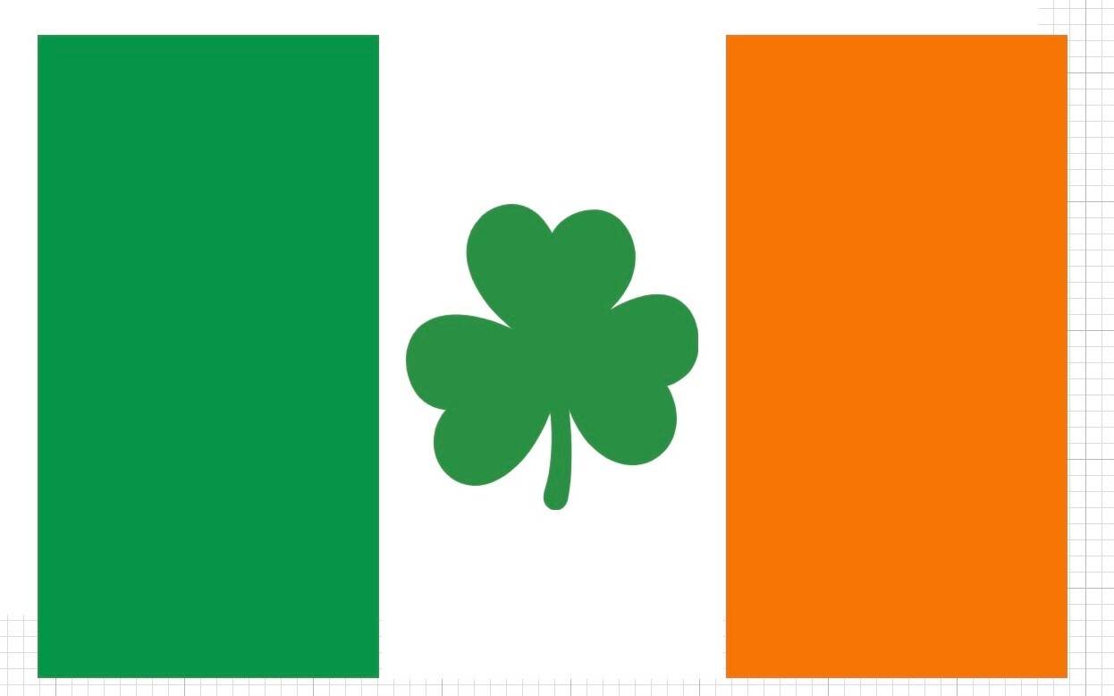Irish flag orange white green shamrock St Patrick&rsquo;s Day vinyl waterproof sticker