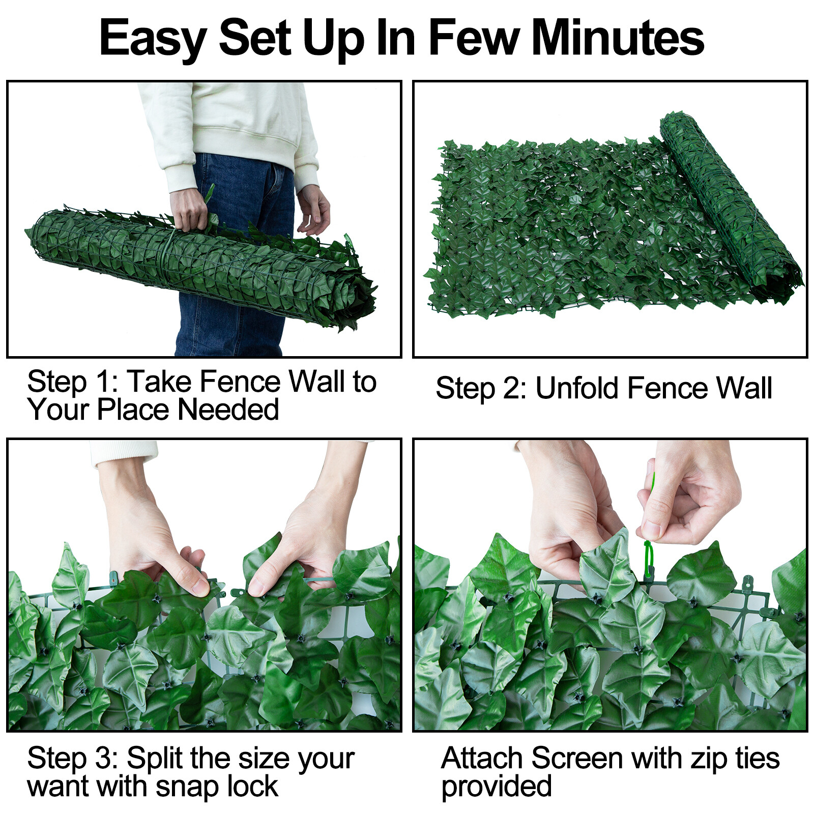Artificial Boxwood Panel Roll Hedge Decor 39*118 Inch Privacy Fence Grass US