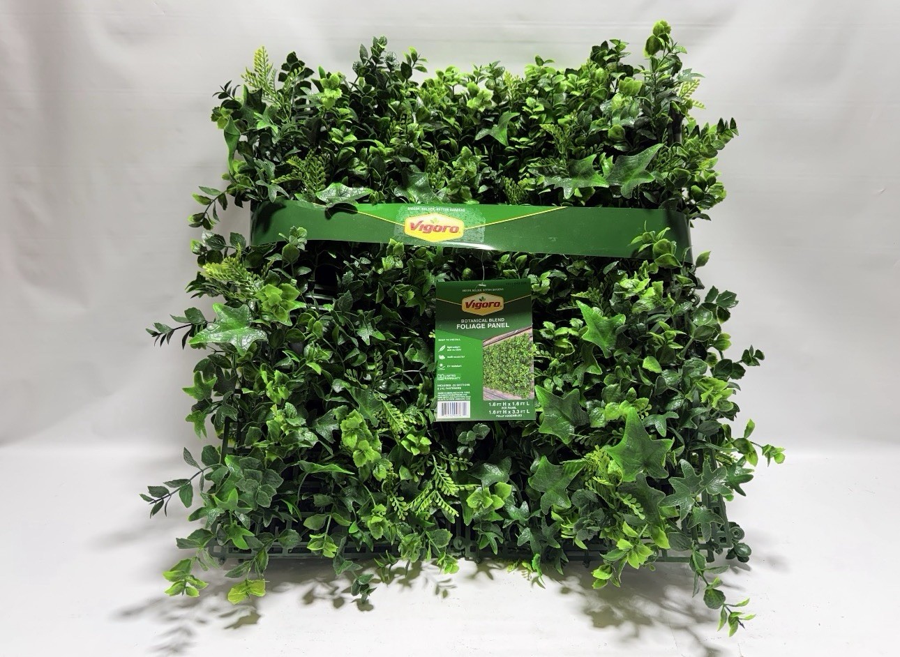 Vigoro Artificial Green Mix Leaf Foliage Panels 20×20 2 Piece Set