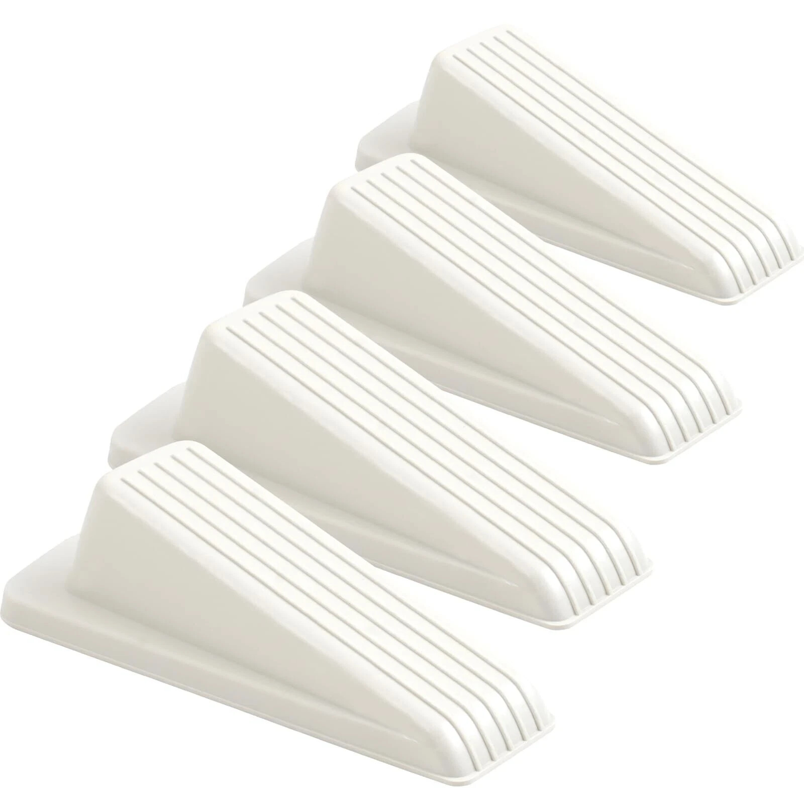 4 Pack Door Stoppers for Bottom of Door White 4.8×2.2×1.3in Door Stops Rubber…