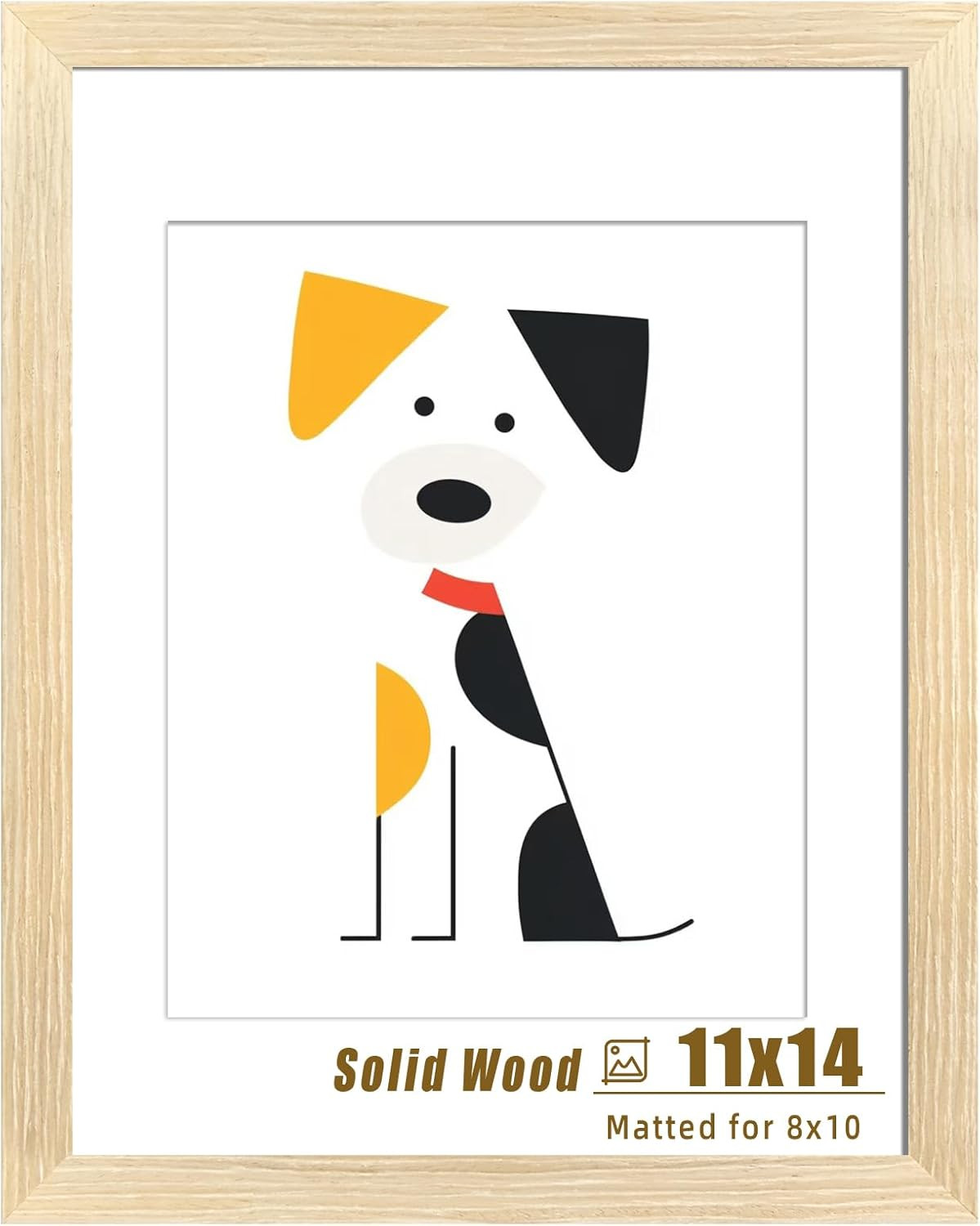 11X14 Picture Frame Natural Solid Wooden Photo Frames for Wall, Display 8X10 wit