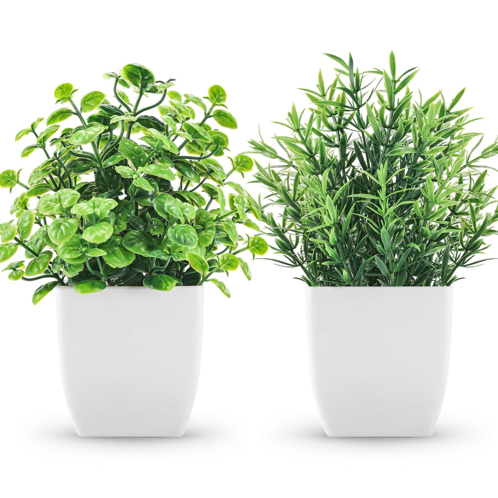 2 Pack Fake Plants Small Artificial Greenery Faux Plants Indoor for Home Farmhou