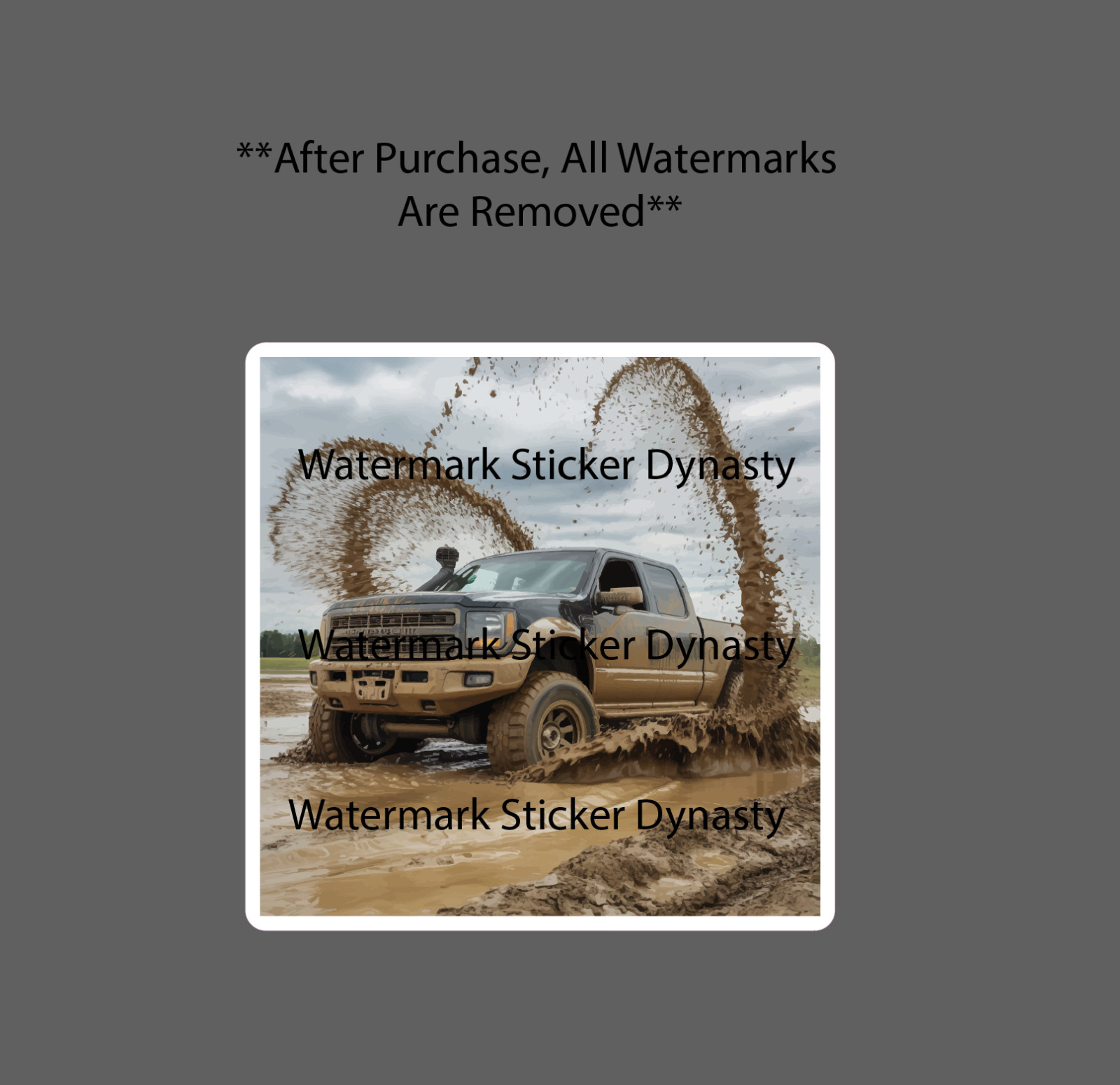 Truck Mudding Sticker Waterproof Decal Mud Hole Outdoor Offroad Gift NEW