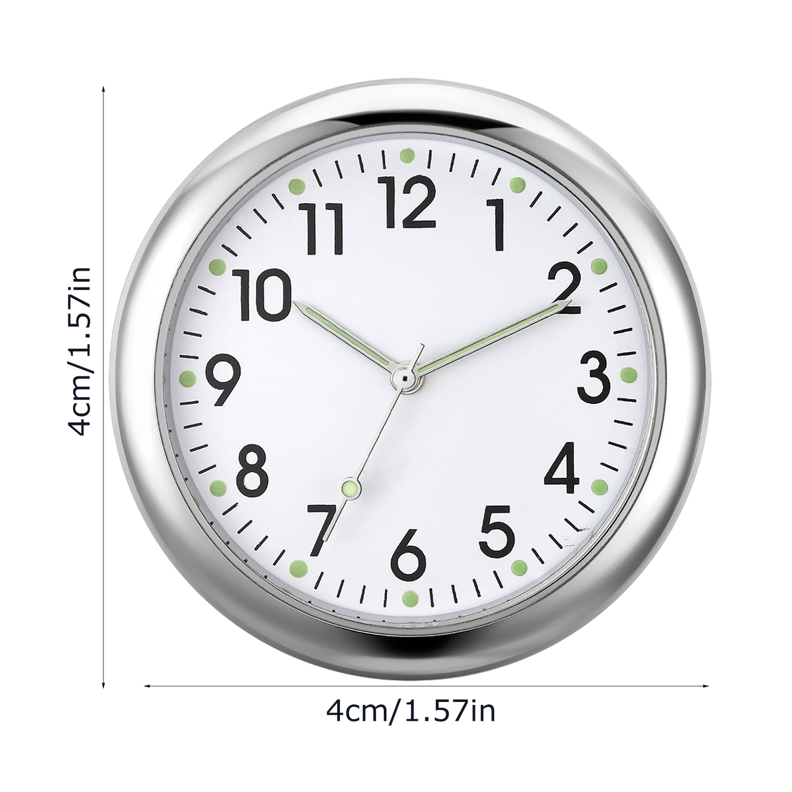 Mini Car Dashboard Clock Vehicle Luminous Clock with Adhesive for Boat Truck SUV
