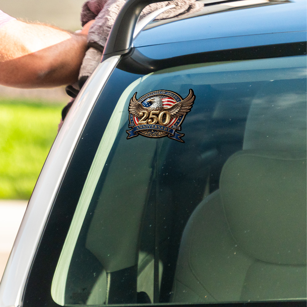 USA 250 Anniversary Bald Eagle Patriotic Vinyl Sticker Decal Car Window (3&Prime;x3&Prime;)