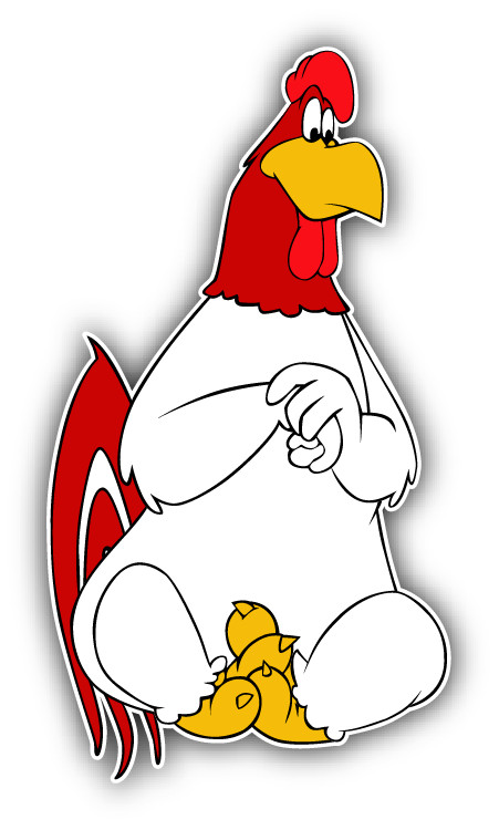 Foghorn Leghorn Rooster Sitting Cartoon Car Bumper Sticker Decal 5 »x 3 »