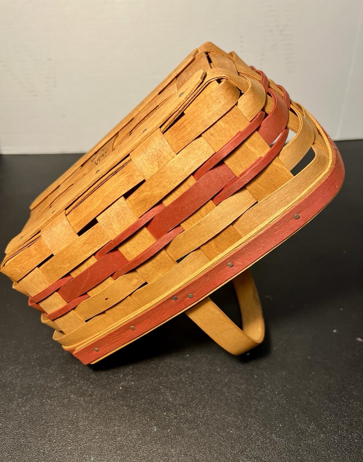 Longaberger 1990 Christmas Gingerbread Basket Signed Plastic Liner, 10×6.5”