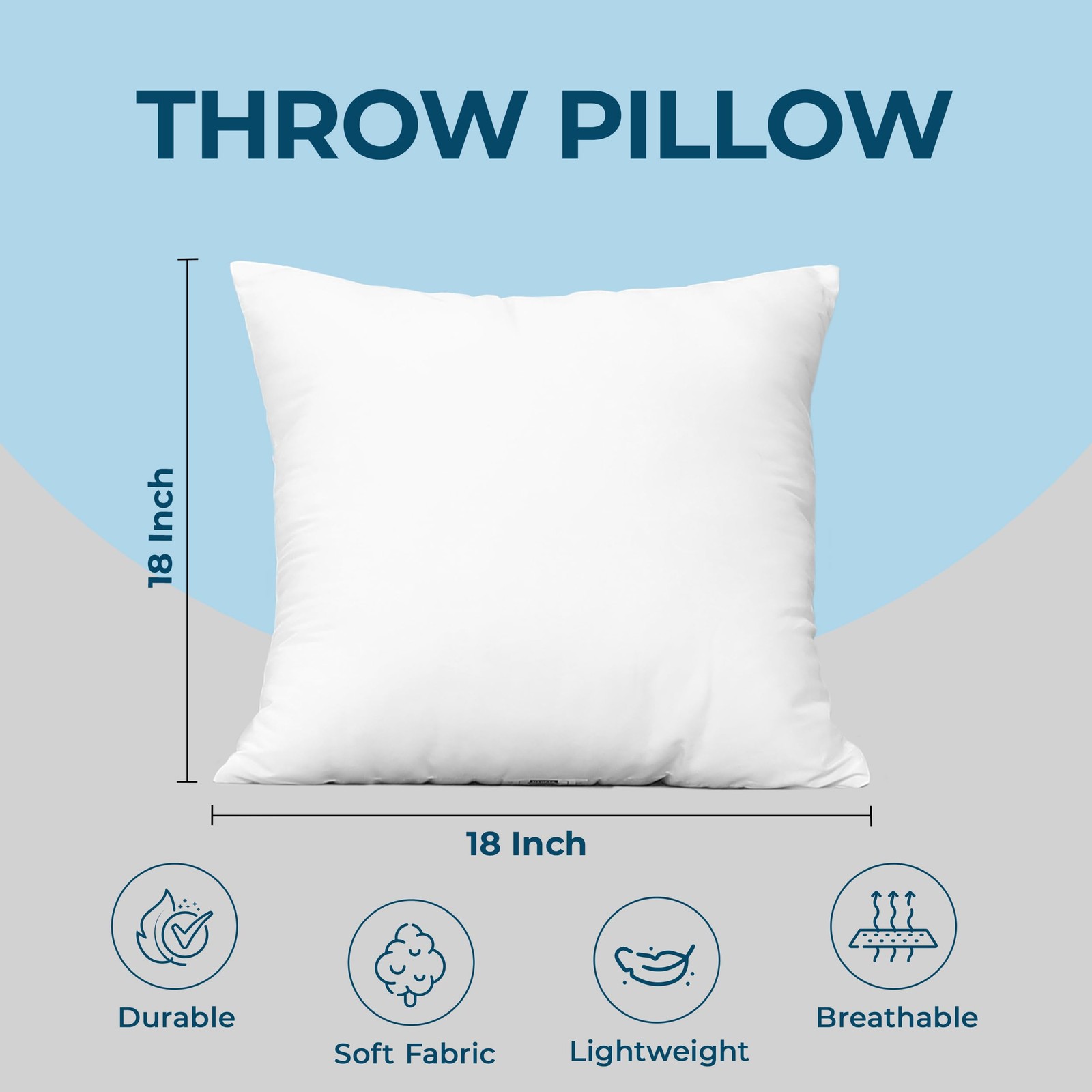Utopia Bedding Throw Pillows (Set of 4, White) – 18 x 18 18×18 Inch, White