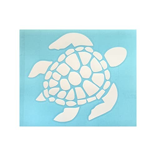 Sea Turtle [Pick Any Color] Vinyl Transfer Sticker Decal for 3in x 2.7in White