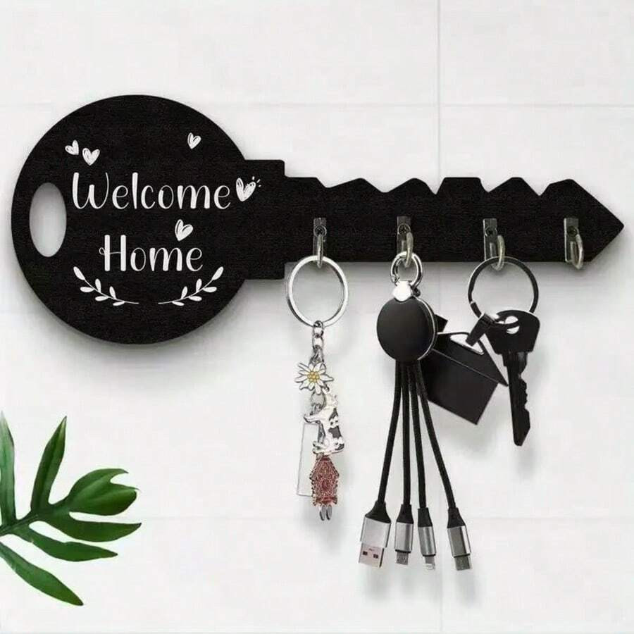 Wooden Key Holder Rack Wall Mounted Key Hangers Hooks Organiser Hat & Coat hooks