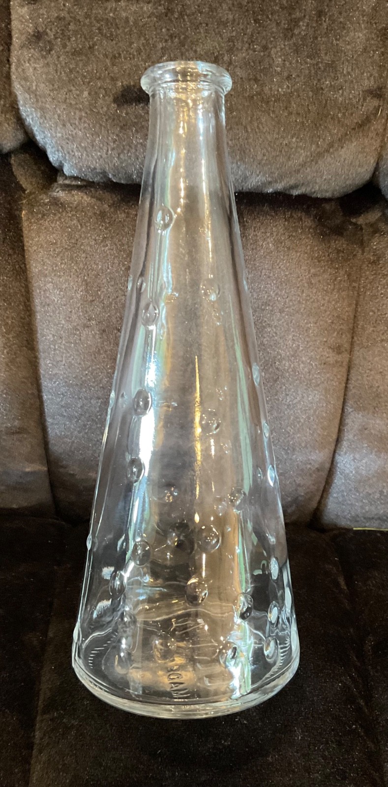 IKEA Bubble Dot Hobnail Clear Glass Vase 7” Cone Shape