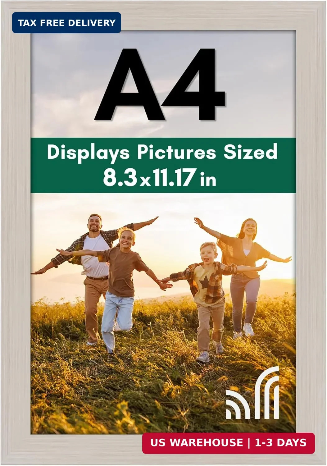 Americanflat A4 Picture Frame with Shatter-Resistant Glass – 8.3×11.7 Frame with