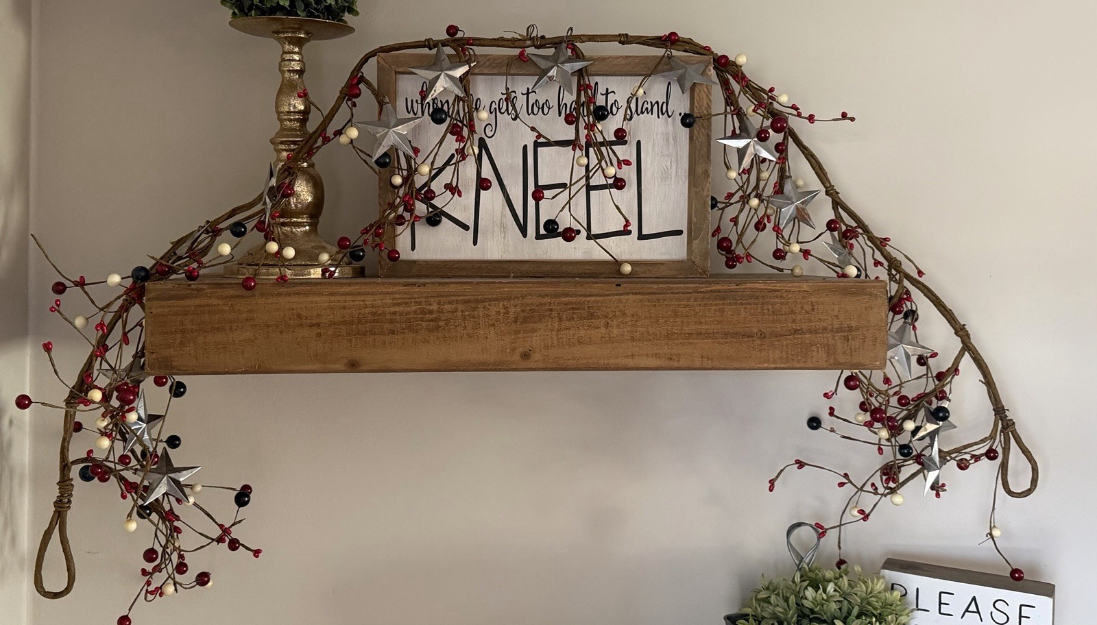 Pip Berry Garland With Stars Farmhouse 58&Prime; Long Primitive Home Decor Country