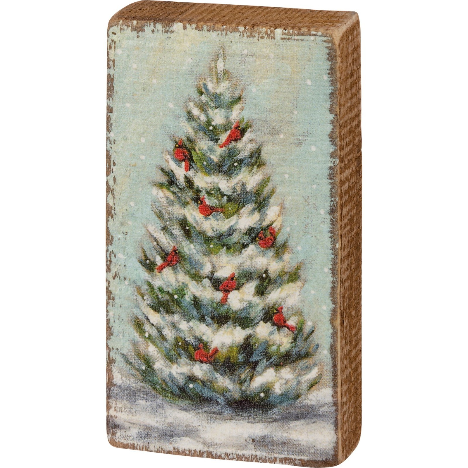 Primitives by Kathy Holiday Cardinal Tree Mini Sign Decor Rustic Tier Tray Xmas