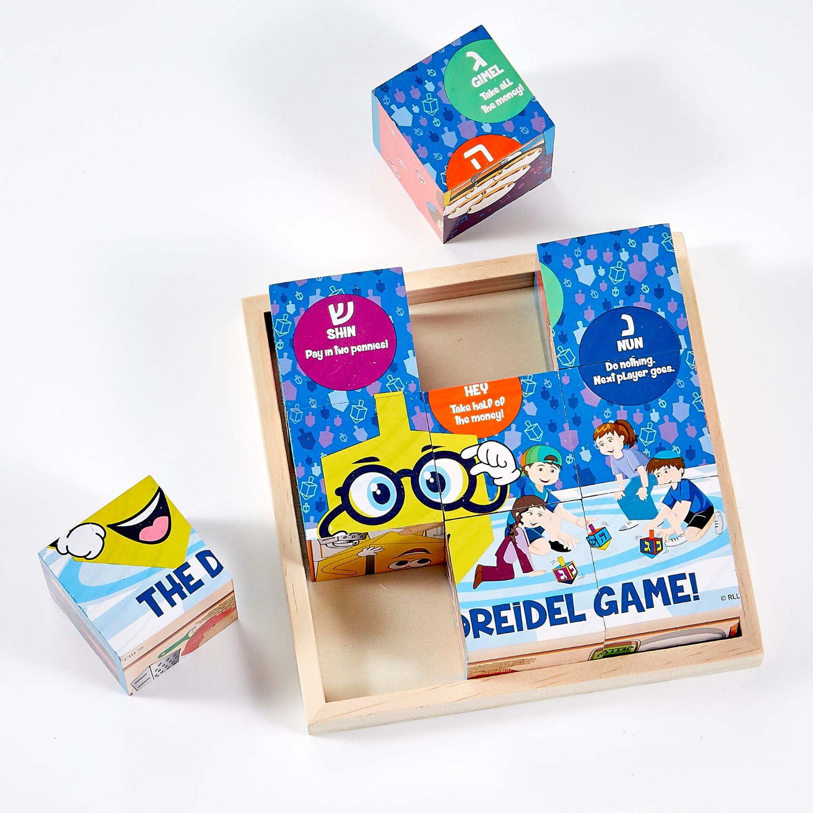 6 in 1 Wooden Block Hanukkah Puzzle – 6.75&Prime;