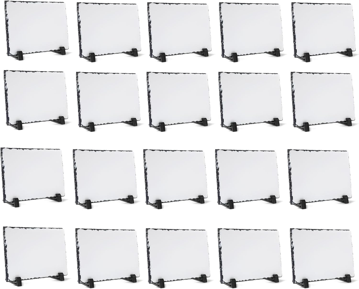 20 Sublimation Slate Photo Frames 4×6 with Display Holder for Events