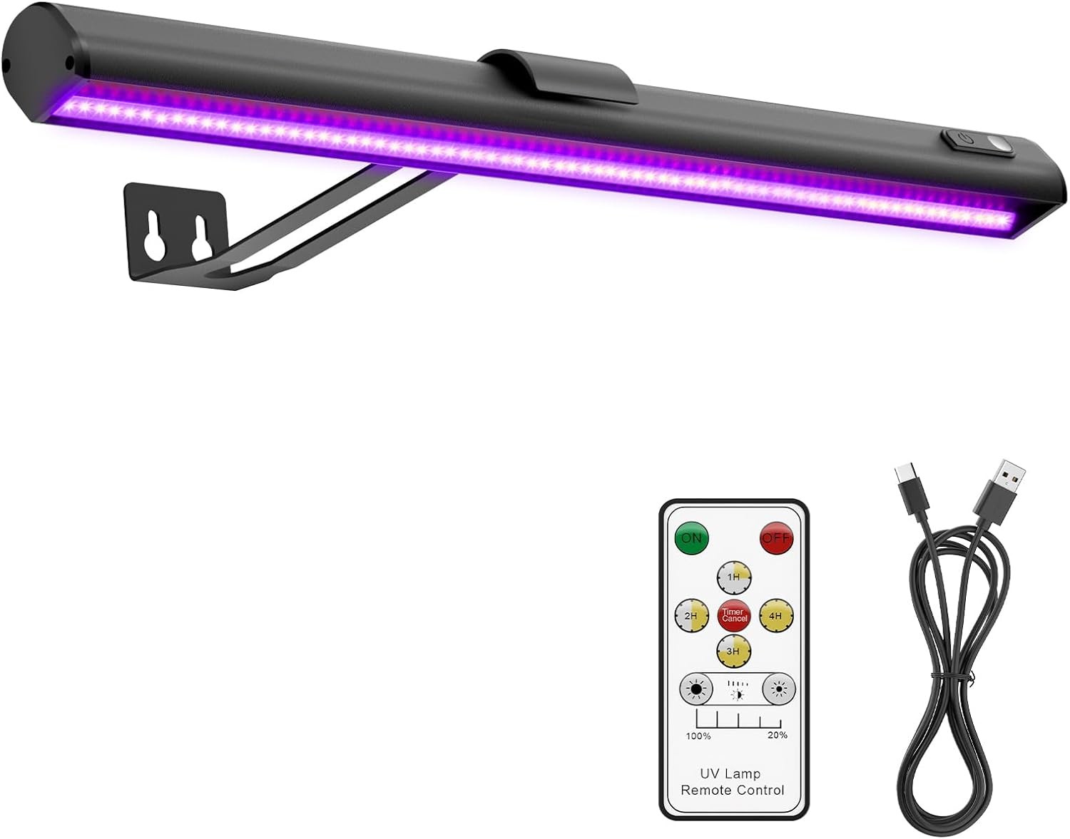Black Light for Blacklight Tapestry,15 » Rechargeable Blacklight Picture Light w