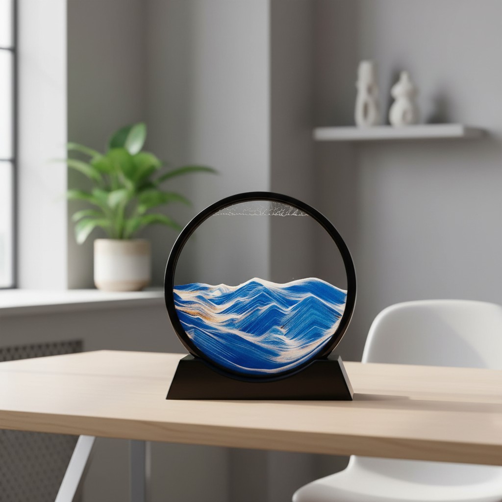 Artistic 12&Prime; Moving Sand Picture – Captivating Ocean Decor Gift for Any Occasion