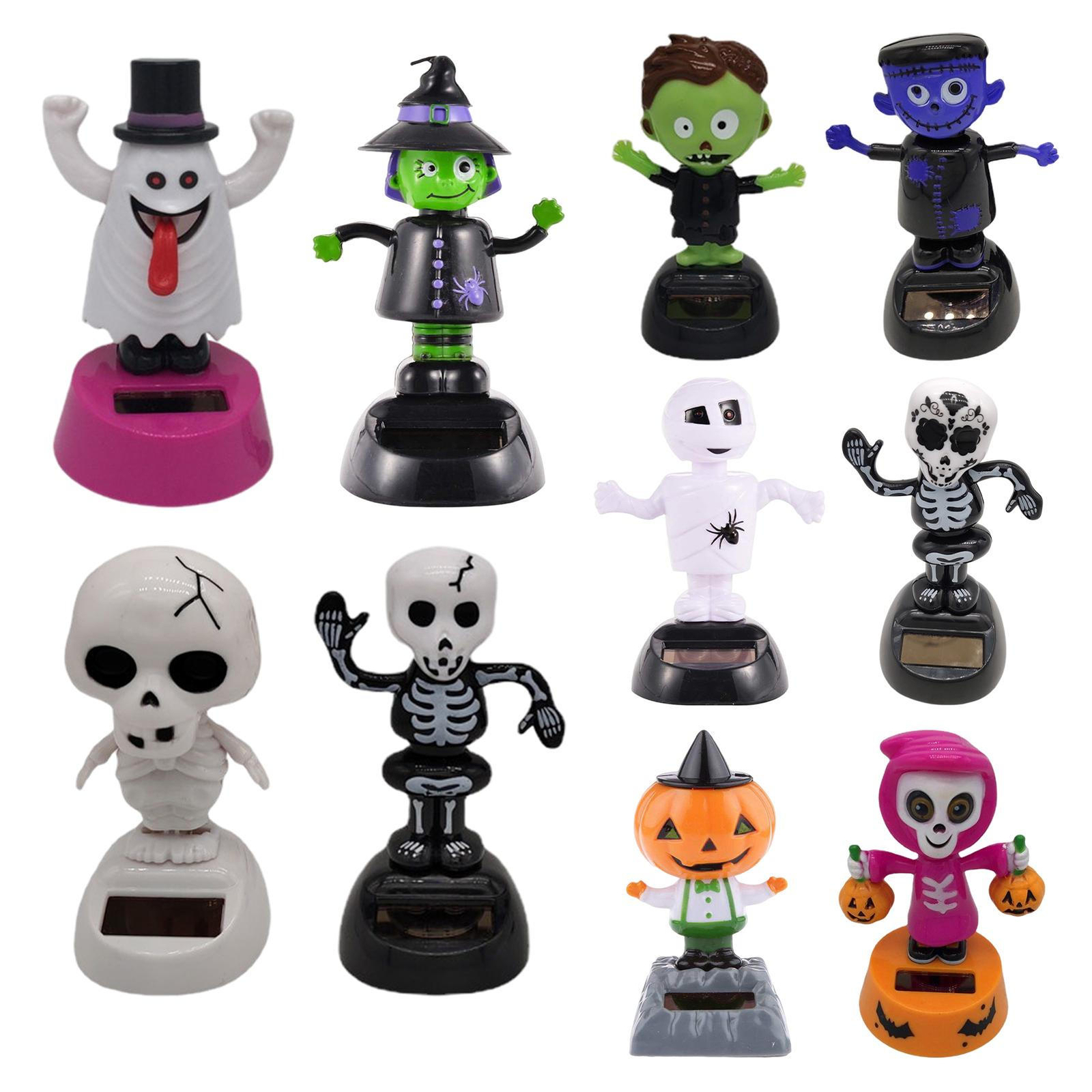 Solar Powered Halloween Bobble Dancer Toy Shaking Head Dolls Solar Dancing Toy