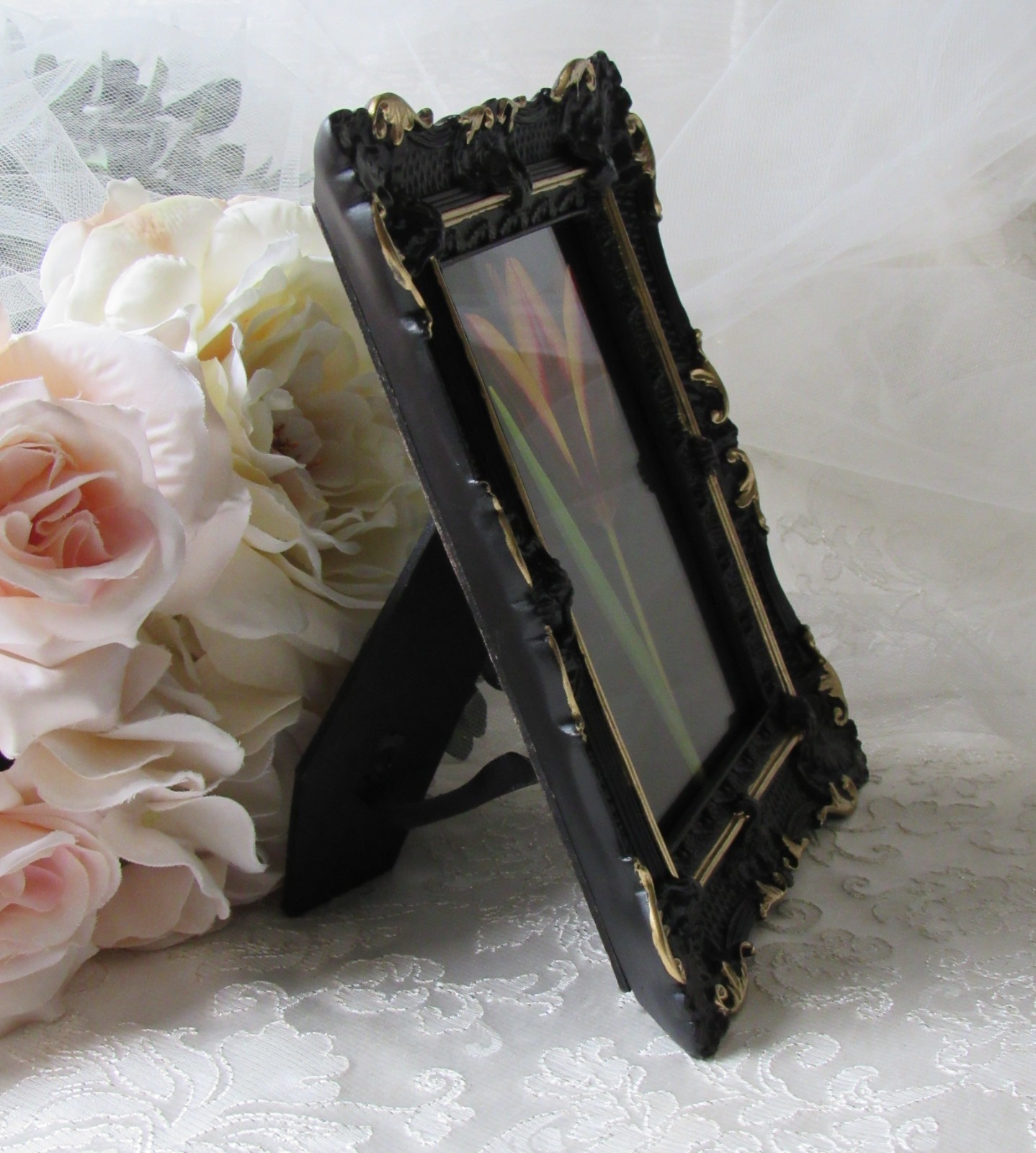 Ornate 4×6 frame,Baroque,Gilded frame,Glam,Black with Gold,Events,Victorian,Goth