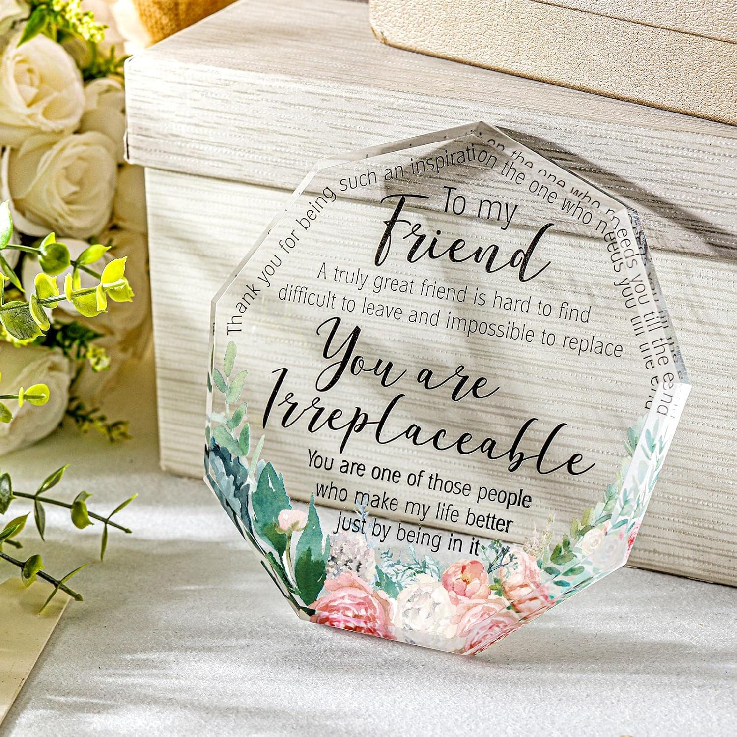 Friends Gifts for Women Friendship Graduation Plaque Best Flower Sister Birthday