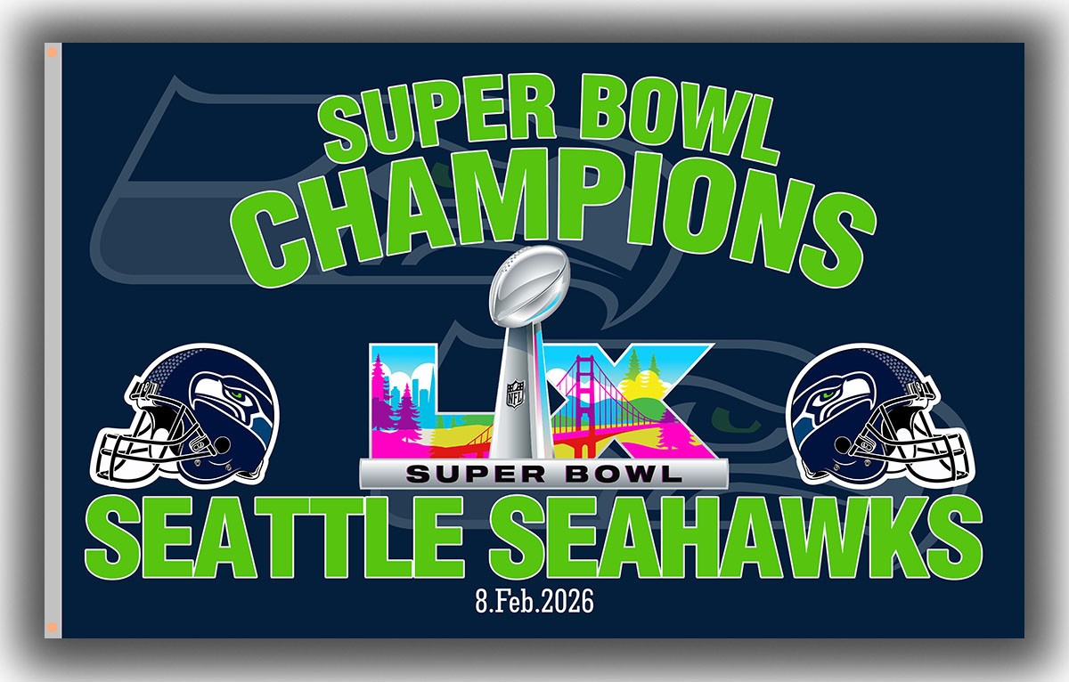 Football Team Souvenir Custom Flag 90x150cm 3x5ft Seahawks Champions Best Banner