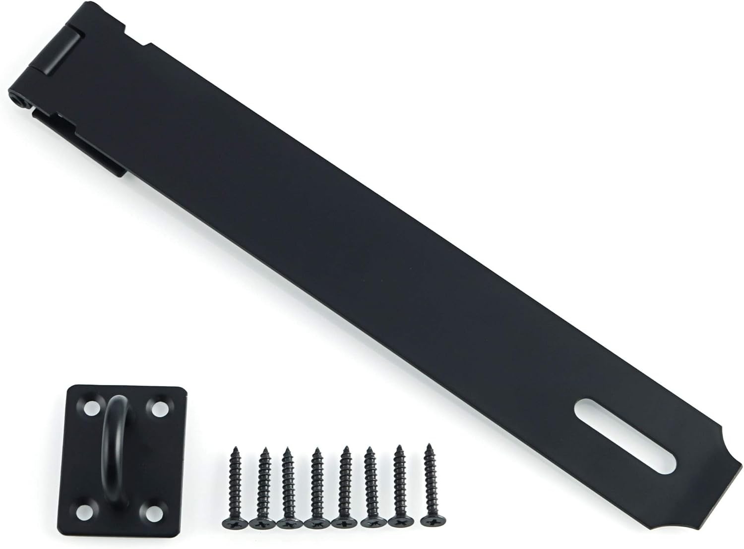 Alise Door Hasp Latch Lock,10 Inch SUS 304 Stainless Steel 10 Inch, Black