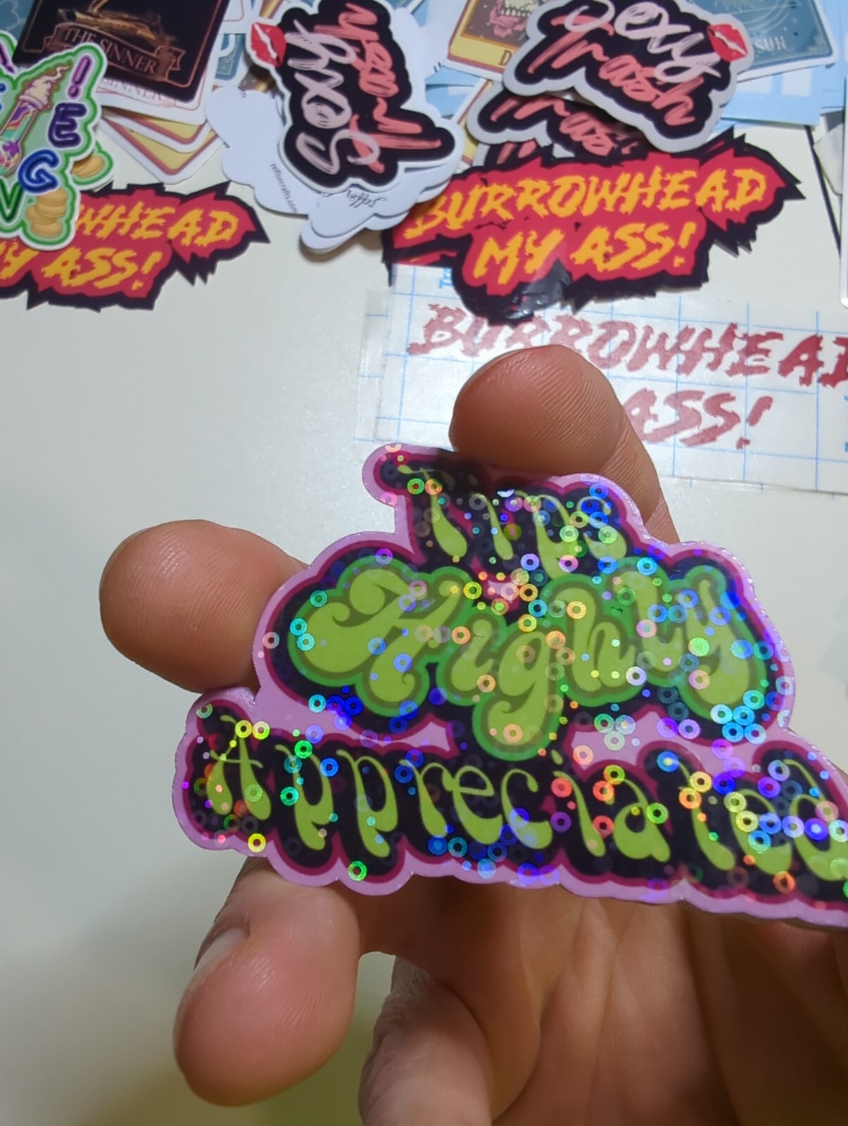 Retro « Tips Highly Appreciated » 3×2&Prime; die cut vinyl sticker 4 budtender 4 pack