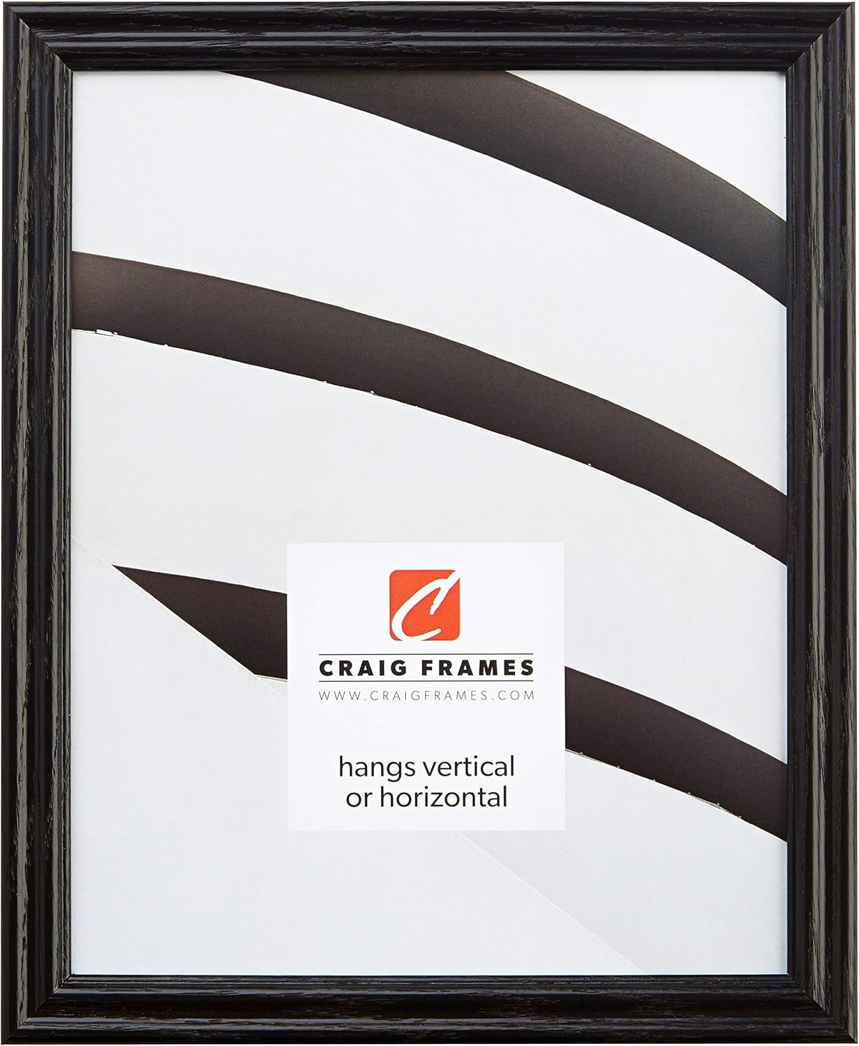 Black Wood Grain 7×32 Inch Picture Frame – 0.75 Inch Wide