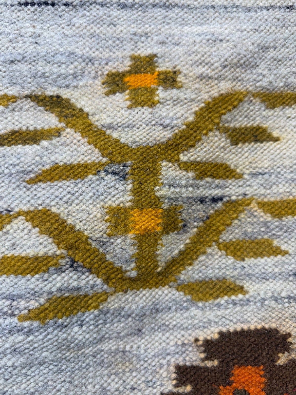Vintage Beautiful Hand Woven Polish Polandi Wool Weaving Tapestry Kilim Rug