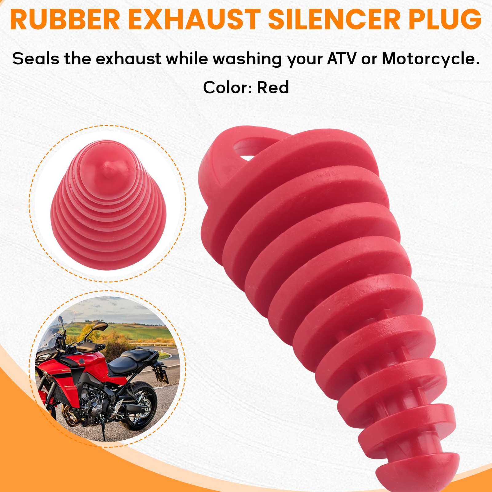 Muffler Pipe Exhaust Wash Plug for Motorcycle Dirt Bike ATV Quad 27836