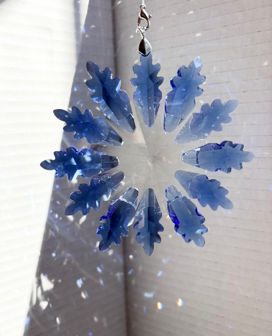Crystal Snowflake Sun Catcher Christmas Decor Czech Bohemia Crystal Glass Gift