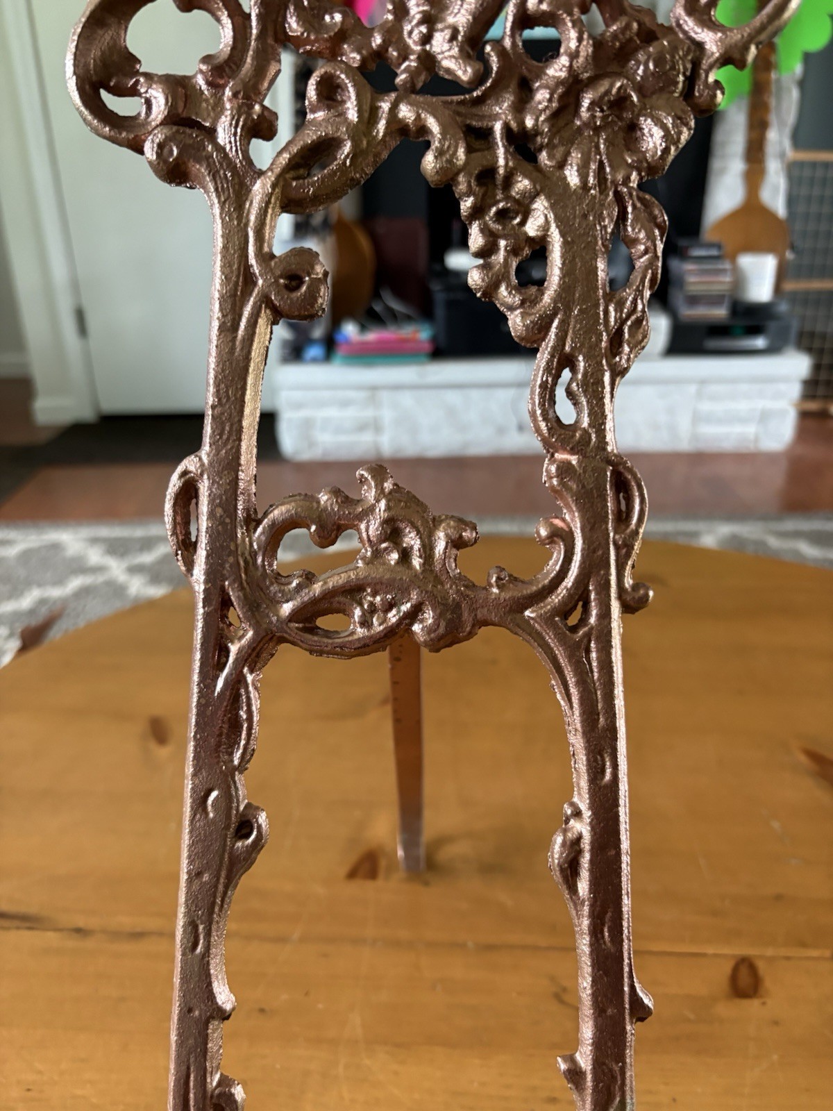 Vintage Cast Iron Ornate 24” Table Top Easel-Fairy/Cherub-24x14x10”-5 Pounds!