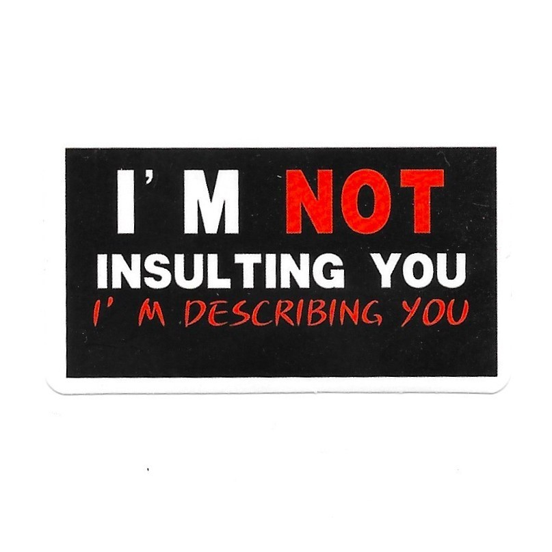 I&rsquo;m Not Insulting You I&rsquo;m Describing You Vinyl Sticker Funny Sarcastic Quote