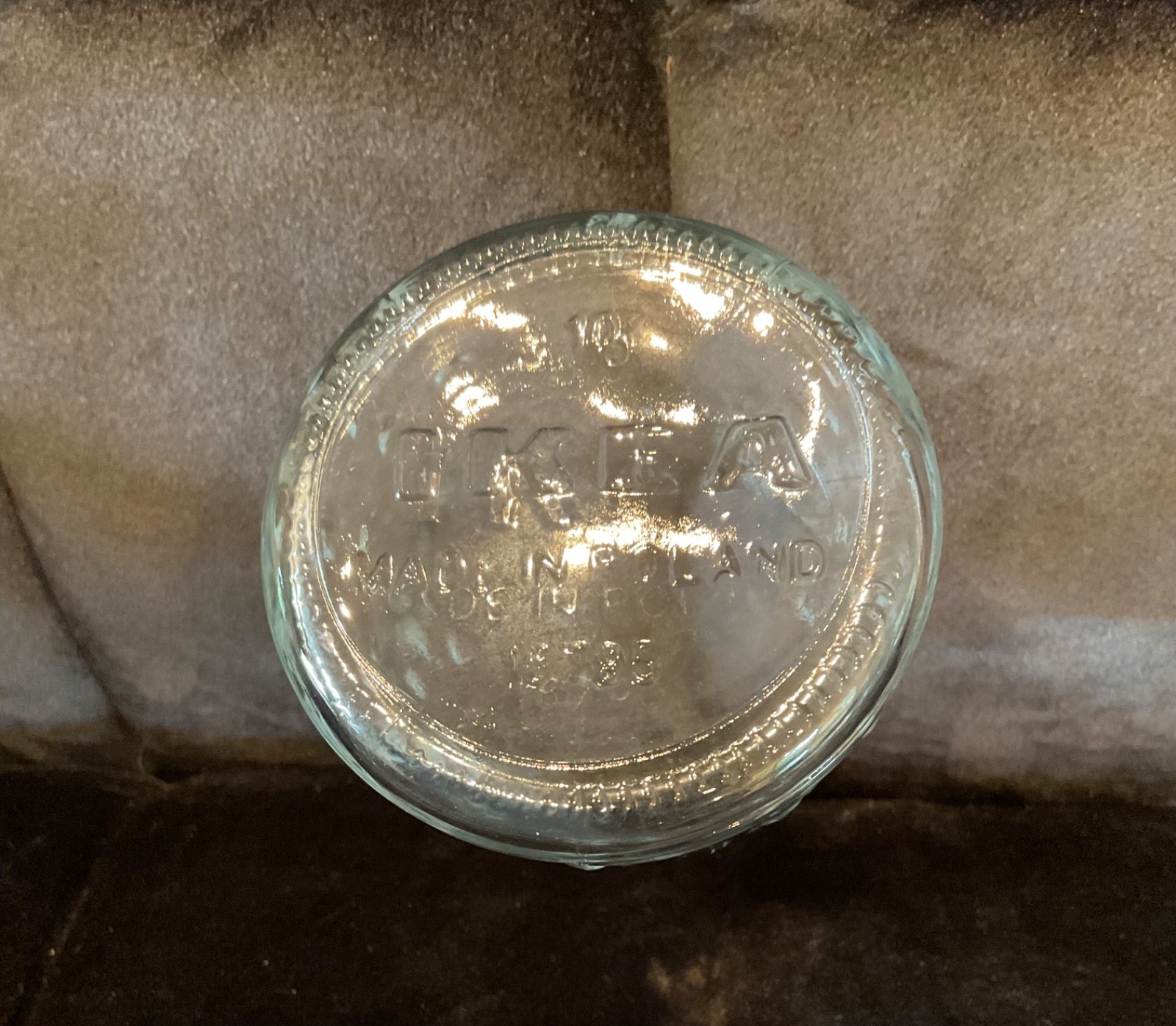 IKEA Bubble Dot Hobnail Clear Glass Vase 7” Cone Shape
