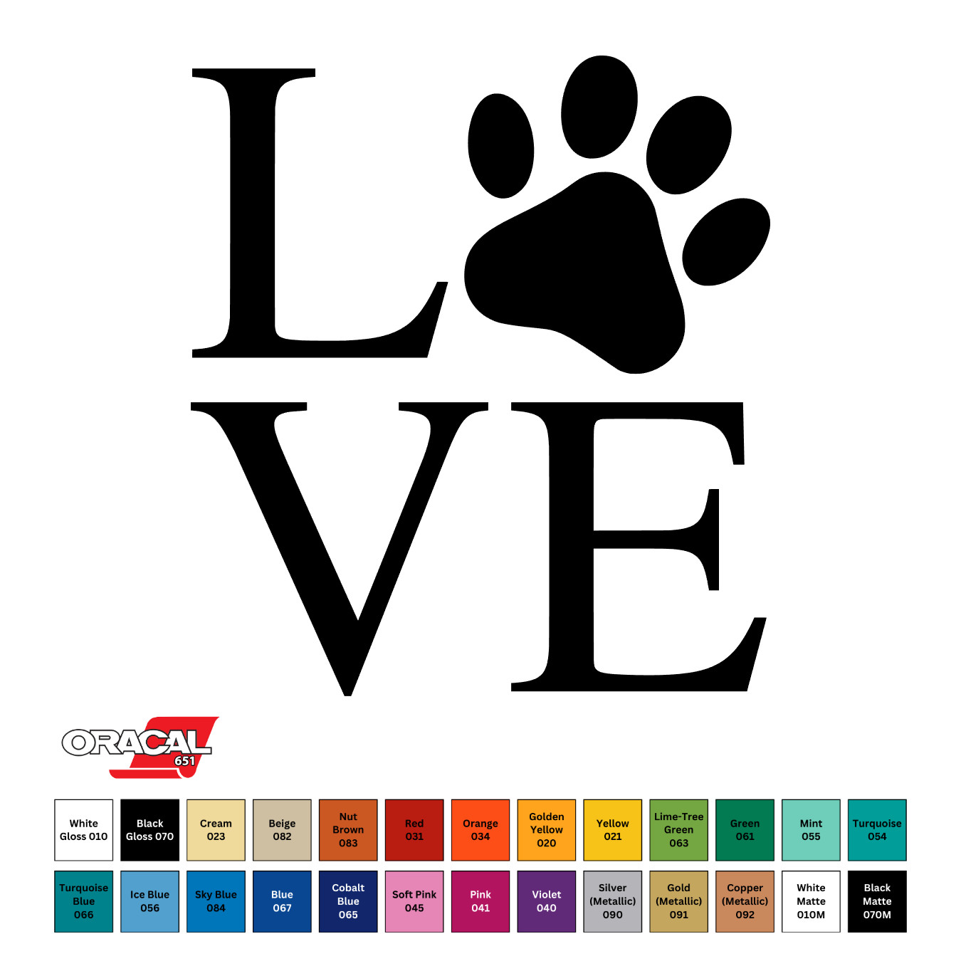 Love Dog Puppy Paw Print Die-Cut Permanent Sticker Decal 3.5&Prime; CHOOSE COLOR