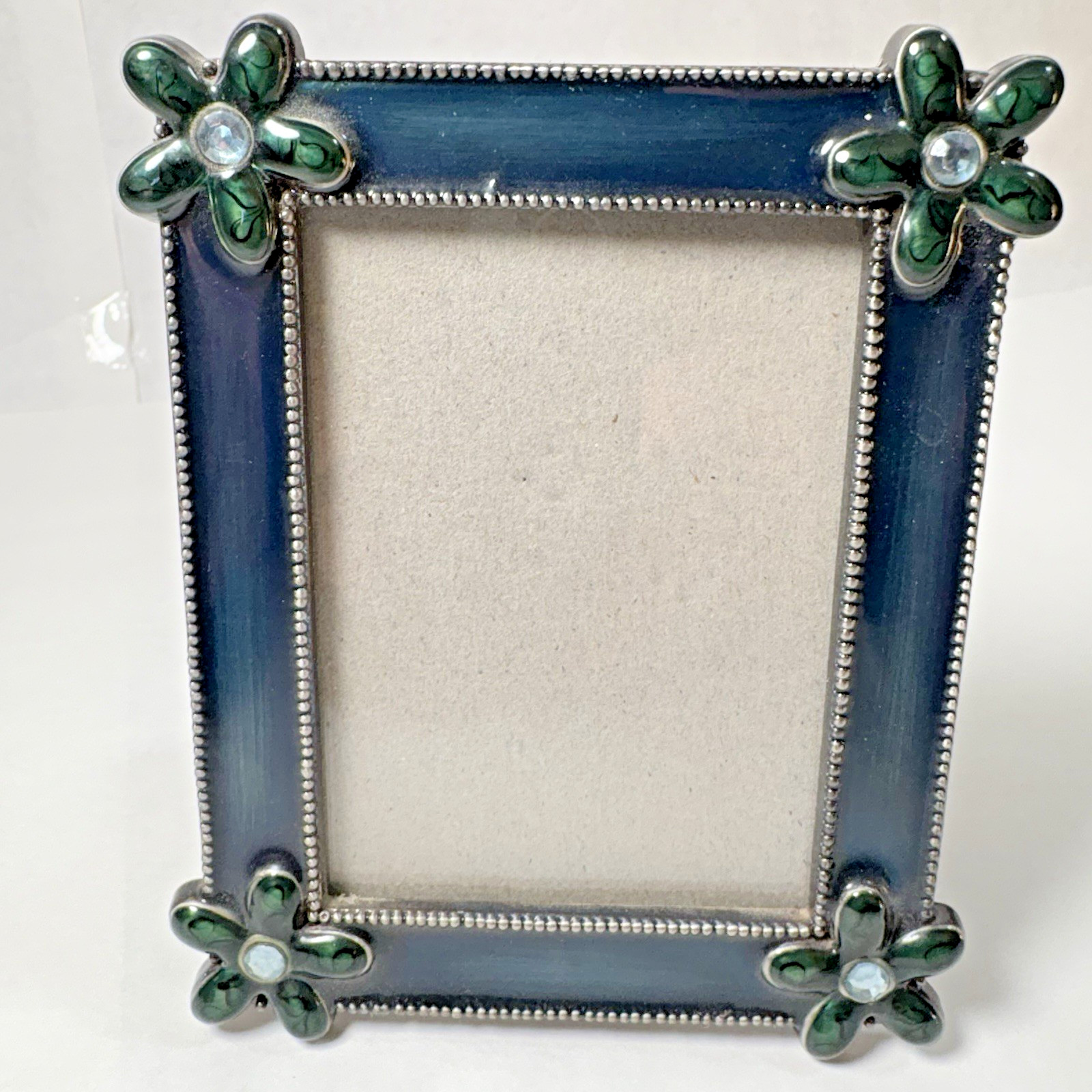 3 1/2 x 2 1/2 Picture Frame Translucent Green Orate Flower Corners